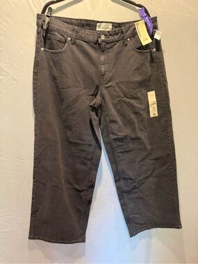 NWT No Boundaries Size 18 Black Mid Rise Baggy Jeans Wide Leg